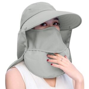 GUSTAVE® Unisex Summer Hats with Detachable Flaps, Sun Hats for Women, Sun Protection Cap for Women, for Gardening, Beach, Boating, Fishing
