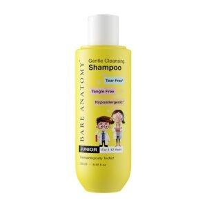 Bare Anatomy Junior Gentle Cleansing Shampoo For Kids from 1-12 Years | Tear-Free & Hypoallergenic pH 5.5 | Coconut Milk Protein, Almond Oil, Vitamin E & Strawberry | SLS & Paraben Free | Vegan -250ml