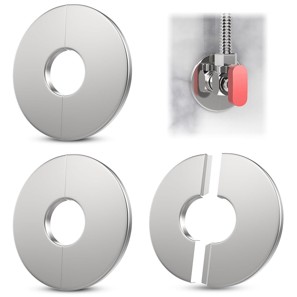 Serplex 3Pcs Wall Split Flange Stainless Steel Escutcheon Plate for Kitchen