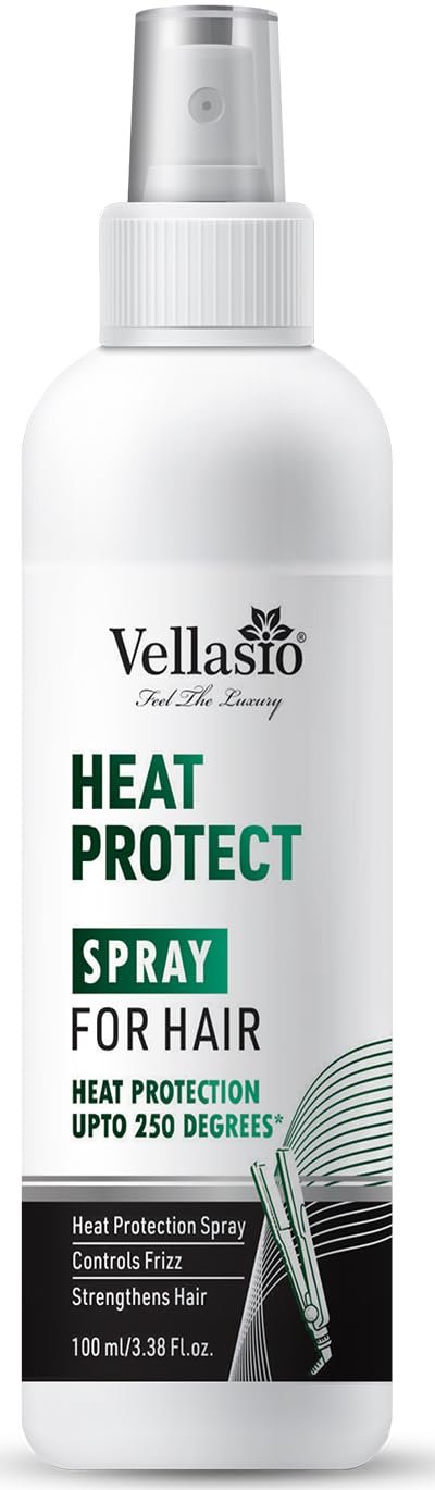 VELLASIO Classic Heat Protectant with Argan Oil & Grapeseed – Thermal Hair Protector for Straightening, Curling, Blow Drying, For Men & Women