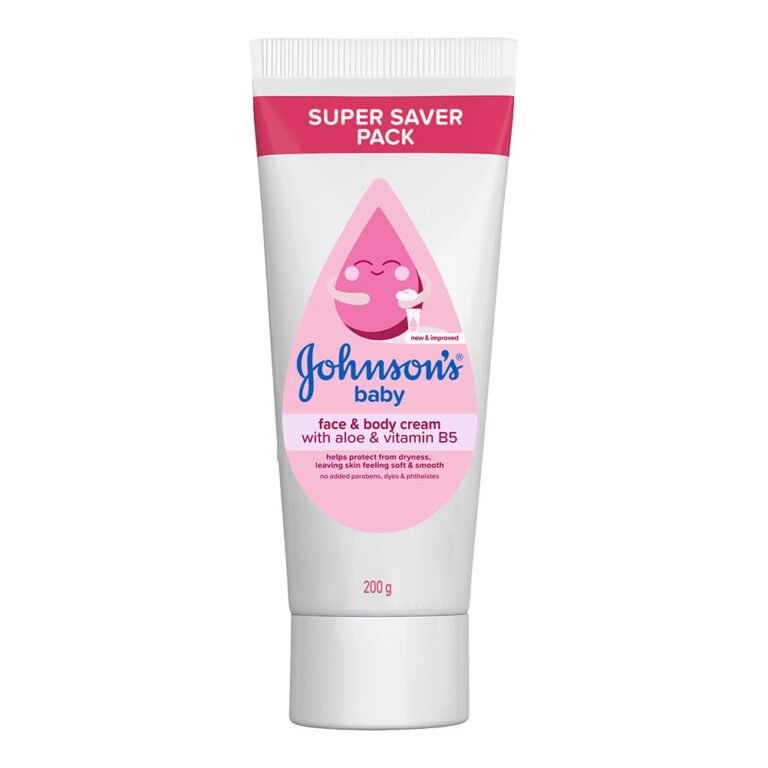 Johnson’s Baby Cream 200g | Face & Body Cream for All Skin Types including Sensitive Skin | Helps Protect from Dryness | Baby’s Skin Feels Soft & Smooth | With Aloe & Vitamin B5 | No Added Parabens, Dyes & Pthalates | Pediatrician Tested