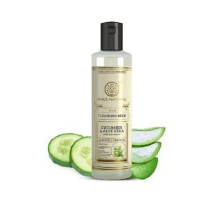Khadi Natural Cucumber & Aloe Vera Cleansing Milk | Herbal Face Cleanser for Gentle Makeup Removal | Helps Cleanse Skin & Maintain Hydration | Mild Daily Care Formula | Suitable for All Skin Type