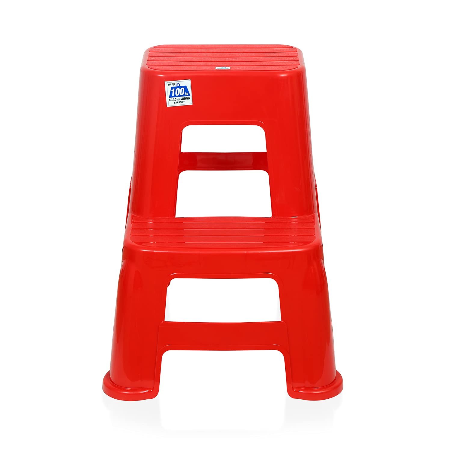 Nilkamal STL 21 Strong and Durable Plastic Step Stool for Home, Bedroom, Bathroom, Kitchen, Living Room, Office, Adult, Kids, Children’s and Garden Stool with high Load Capacity. (Bright Red)