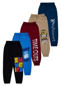 T2F Boy’s Cotton Regular Fit Printed Track Pants (Pack fo 5)