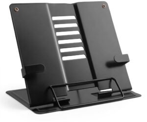 Metal Book Stand, Adjustable Foldable Reading and Cookbook Holder