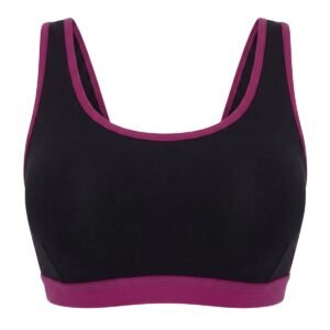 DChica Essentials Sports Bra for Girls, Cotton Non-Padded Full Coverage Beginners Non-Wired T-Shirt Gym Workout Bra with Regular Broad Strap (Pack of 1) Activewear Printed Training Bra for Teenagers