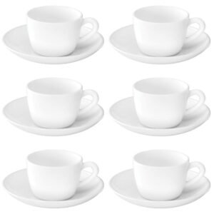 Larah by Borosil – Snow Cup and Saucer Set, 145ml, 12 Pieces, White, Opalware