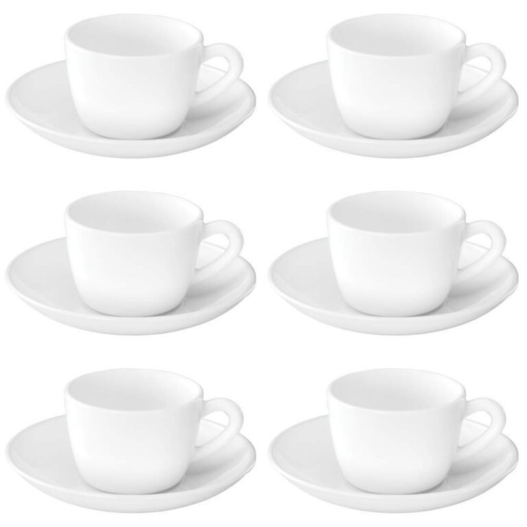 Larah by Borosil – Snow Cup and Saucer Set, 145ml, 12 Pieces, White, Opalware