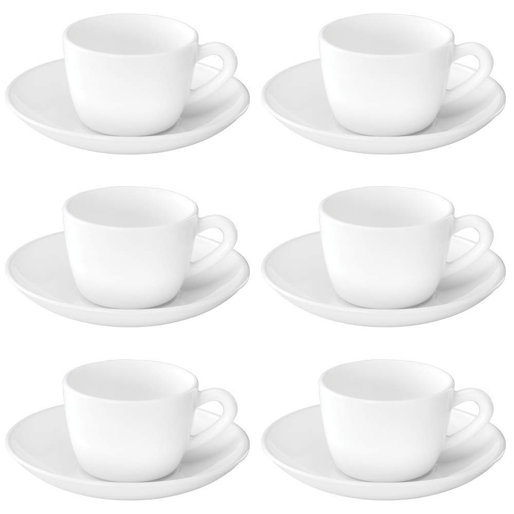 Larah by Borosil – Snow Cup and Saucer Set, 145ml, 12 Pieces, White, Opalware