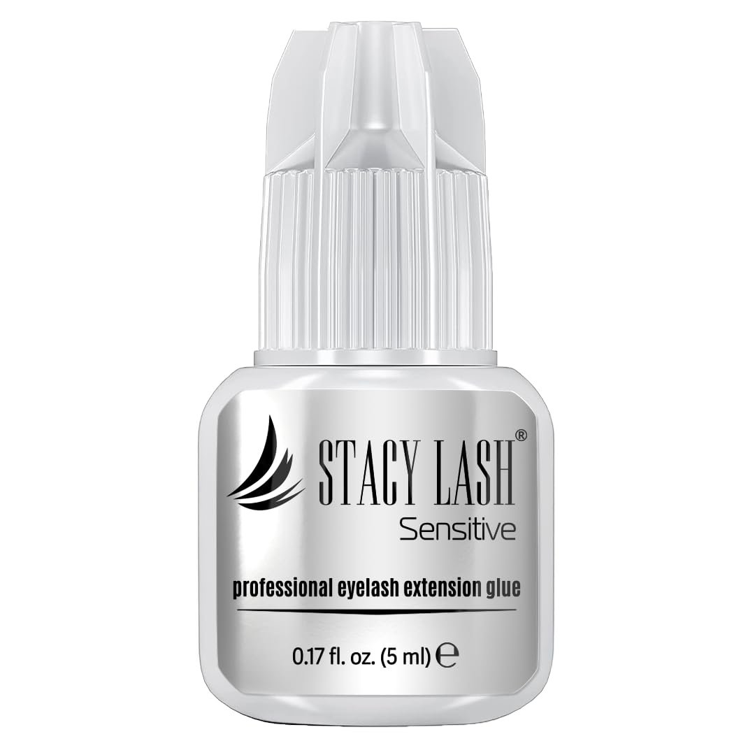 Stacy Lash Sensitive Eyelash Extension Glue Stacy Lash 5 ml / LOW Fume / Medical Grade Black Lash Adhesive / Minimize the potential of Irritation, Allergy, Fume, or Odor