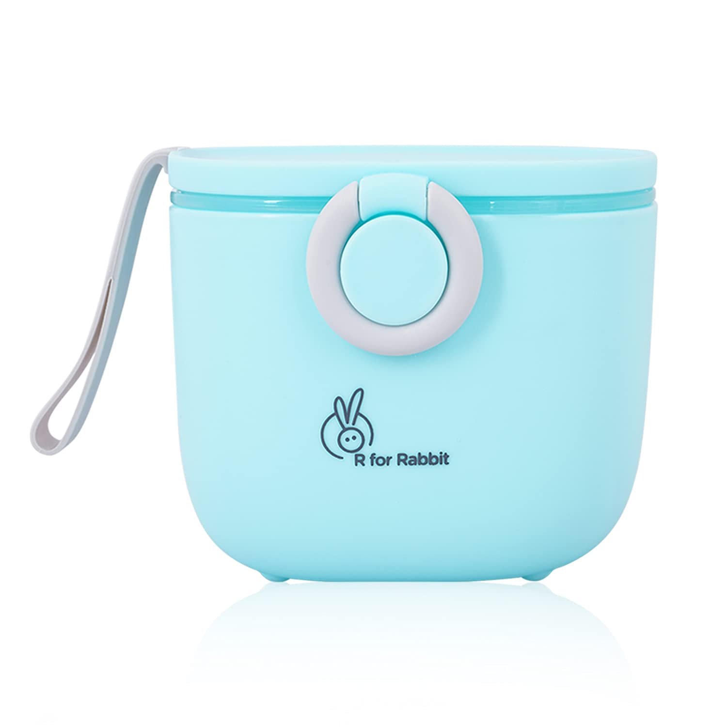 R for Rabbit Silicone First Feed Meal Box for Baby, Kids Multi-Functional Milk Powder Container Box 210G (Blue)