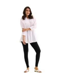 GO COLORS Soft Cotton Stretch Ankle Length Leggings for Women | Breathable