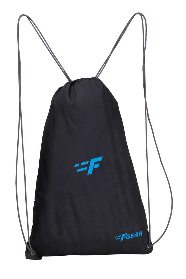 F Gear String Black 11L Multipurpose Drawstring Bag | Lightweight & Compact Gym Sack | 1 Compartment | Durable, Comfortable & Water-Resistant Bag for Sports, Gym, School & Daily Use
