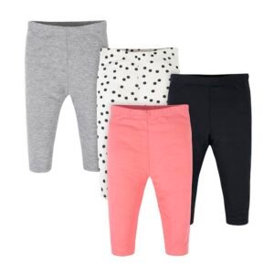 ONESIES Brand Baby Pants 4-Pack Cotton Rib Elastic Waist NB-12M