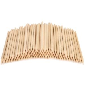 100PCS Orange Sticks for Nails 4.5 Inch – Wooden Cuticle Pusher Remover Set – Non-Toxic, Skin-Safe – Wood Tools for Manicure Pedicure – Disposable Set for Home Salon – Wont Break Easily.