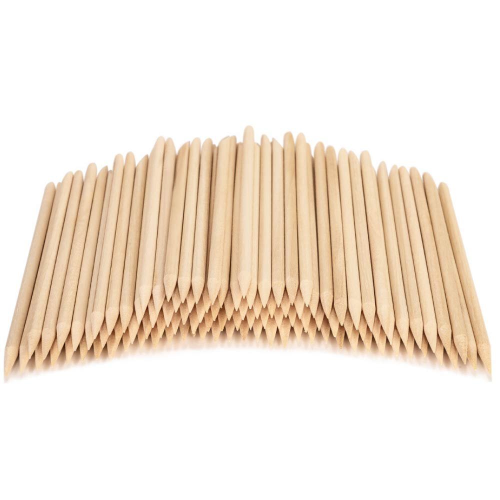 100PCS Orange Sticks for Nails 4.5 Inch – Wooden Cuticle Pusher Remover Set – Non-Toxic, Skin-Safe – Wood Tools for Manicure Pedicure – Disposable Set for Home Salon – Wont Break Easily.