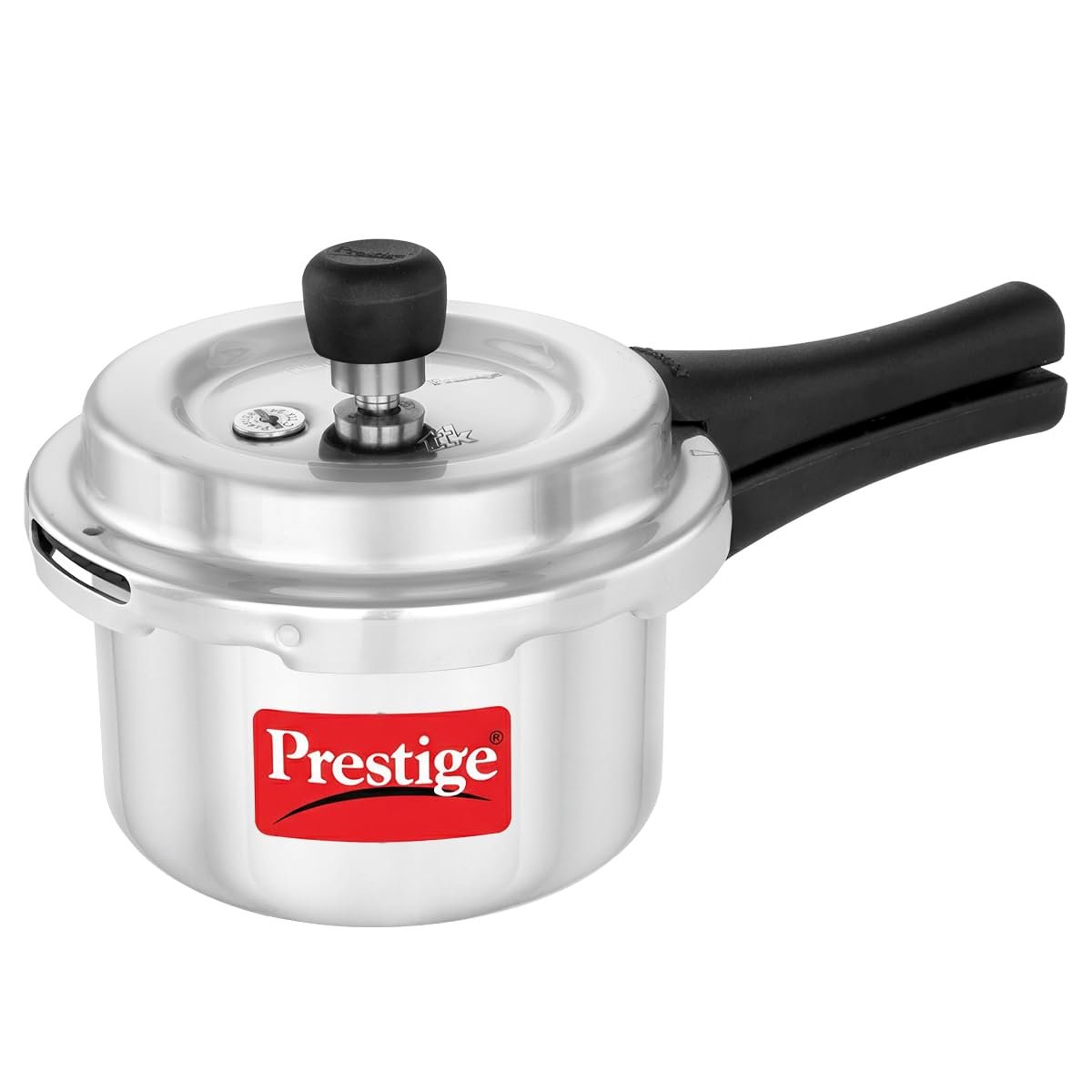 Prestige 1.5 Litre Aluminium Popular Svachh Outerlid Pressure Cooker|Deep Lid for spillage Control|Virgin Aluminium|Gas Compatible|Controlled Gasket Release System|5 years warranty|ISI Certified