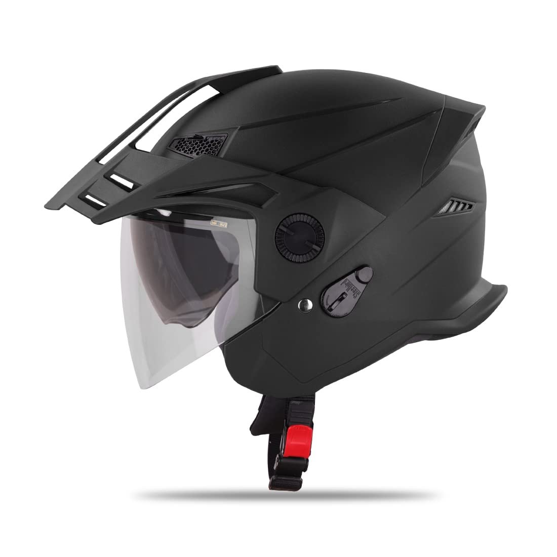 Steelbird Sbh-23 Gt Plus Open Face Isi Certified Motorcycling Helmet with Inner Sun Shield with Skull Cap