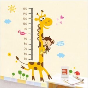 Decals Design ‘Kids Giraffe Height Chart’ Wall Sticker (PVC Vinyl, 50 cm x 70 cm),Multicolour