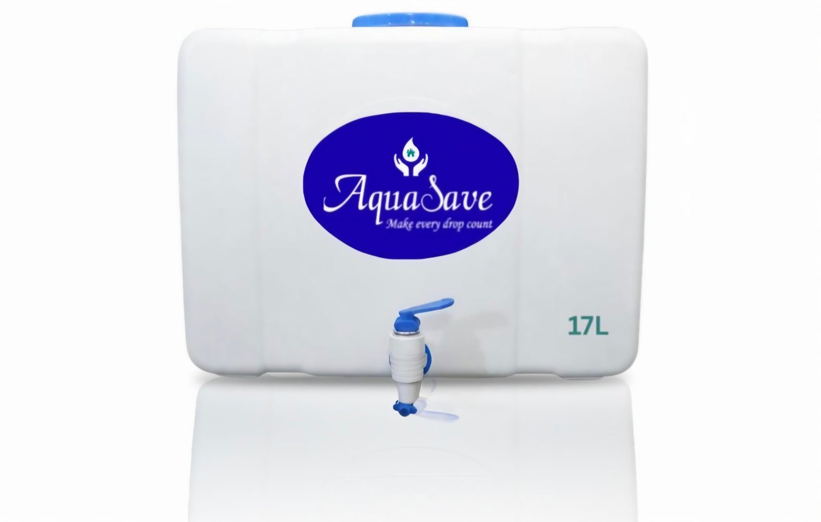 Aquasave RO Waste/Reject Water Storage Tank 17 Liter |With Drip Irrigation Kit| Tap|Food Grade HDPE Plastic|Wall Mountable|Translucent Design|Easy To Connect With All RO Purifiers