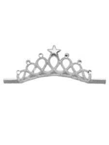 Babymoon Baby Girl Rhinestone Crown Headbands Toddler Princess Acrylic Headband Hair Accessories Glittering for Girls | Silver