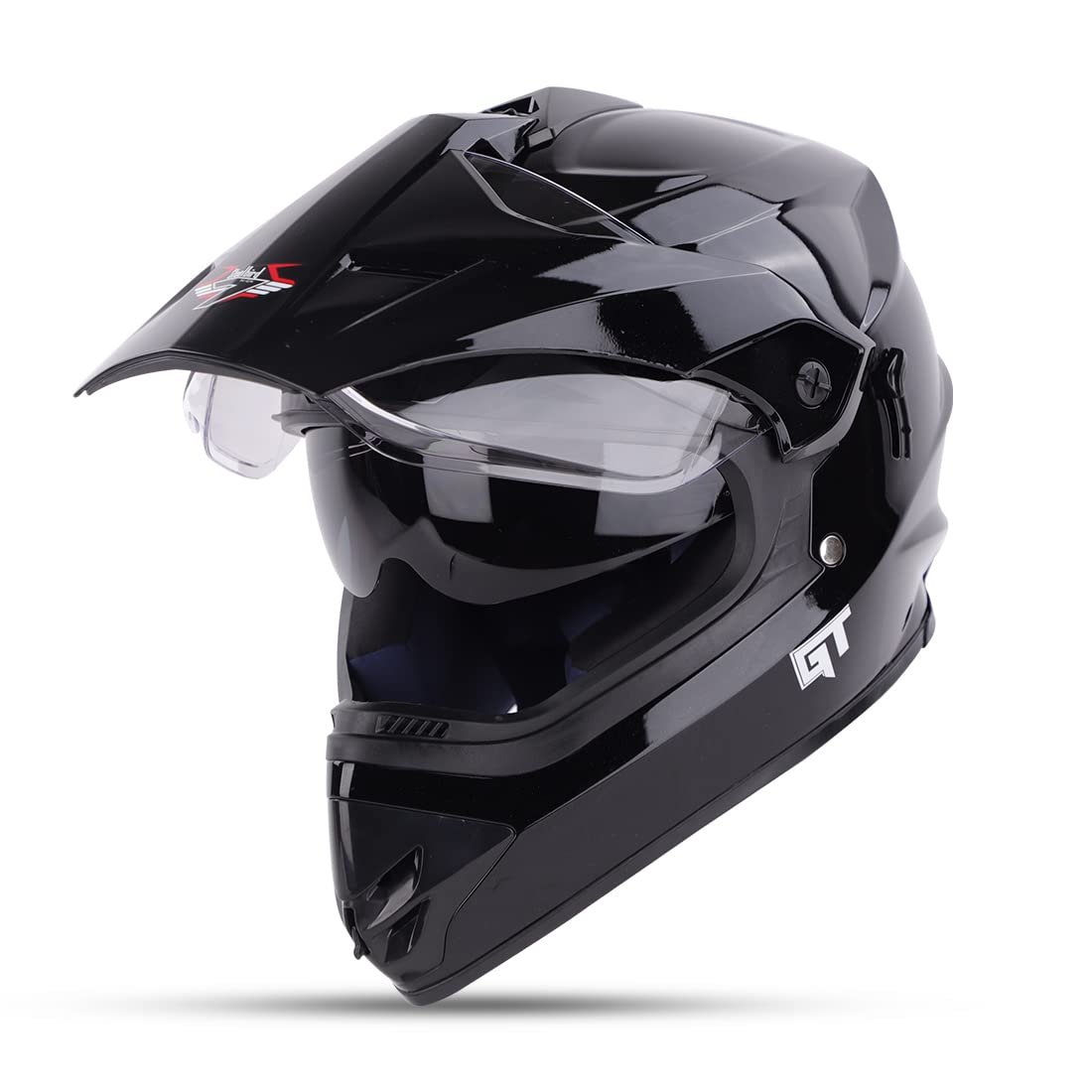 Steelbird GT Off Road ISI Certified Motocross Double Visor Full Face Helmet Outer Clear Visor and Inner Smoke Sun Shield