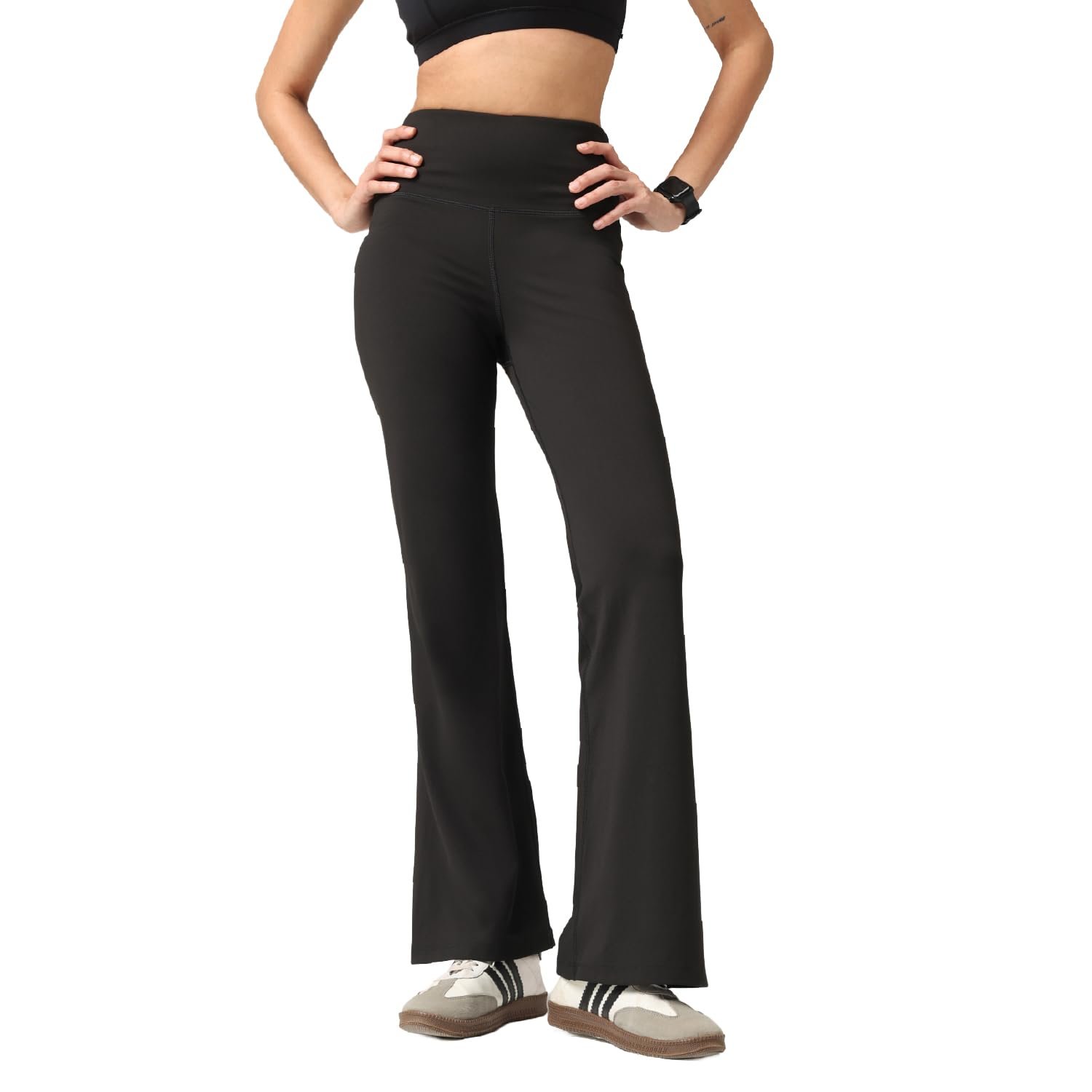 BlissClub Ultimate Flare Pants Lite Regular for Women Upto 5’4 ft | High Waist Trousers and Formal Pants for Office wear | Comfortable fit