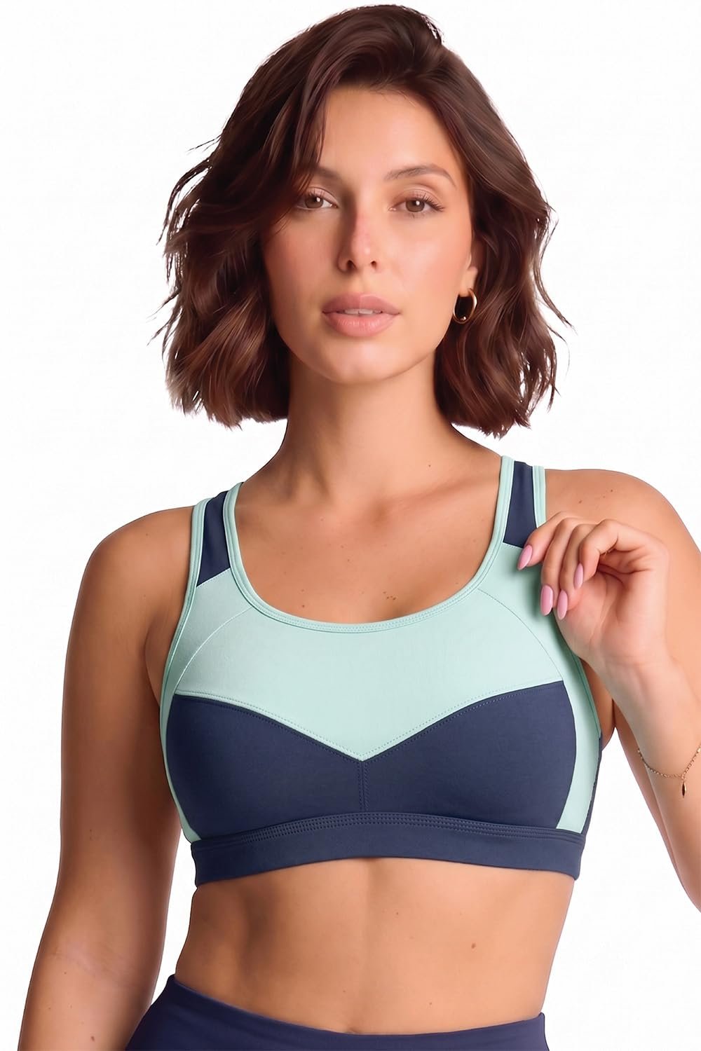 Van Heusen Women’s Cotton Sports Bra | Racerback | Medium Impact | Anti‑Bacterial Tech | Keeps you dry and Fresh | Sweat Absorbent | Ideal for Workout & Gym | Lightly padded | Slip -on Bra| Style 44004