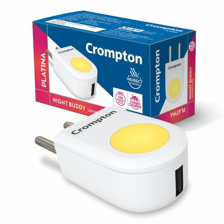 Crompton Night Buddy 0.5W LED Night Lamp with USB Charger | Warm White