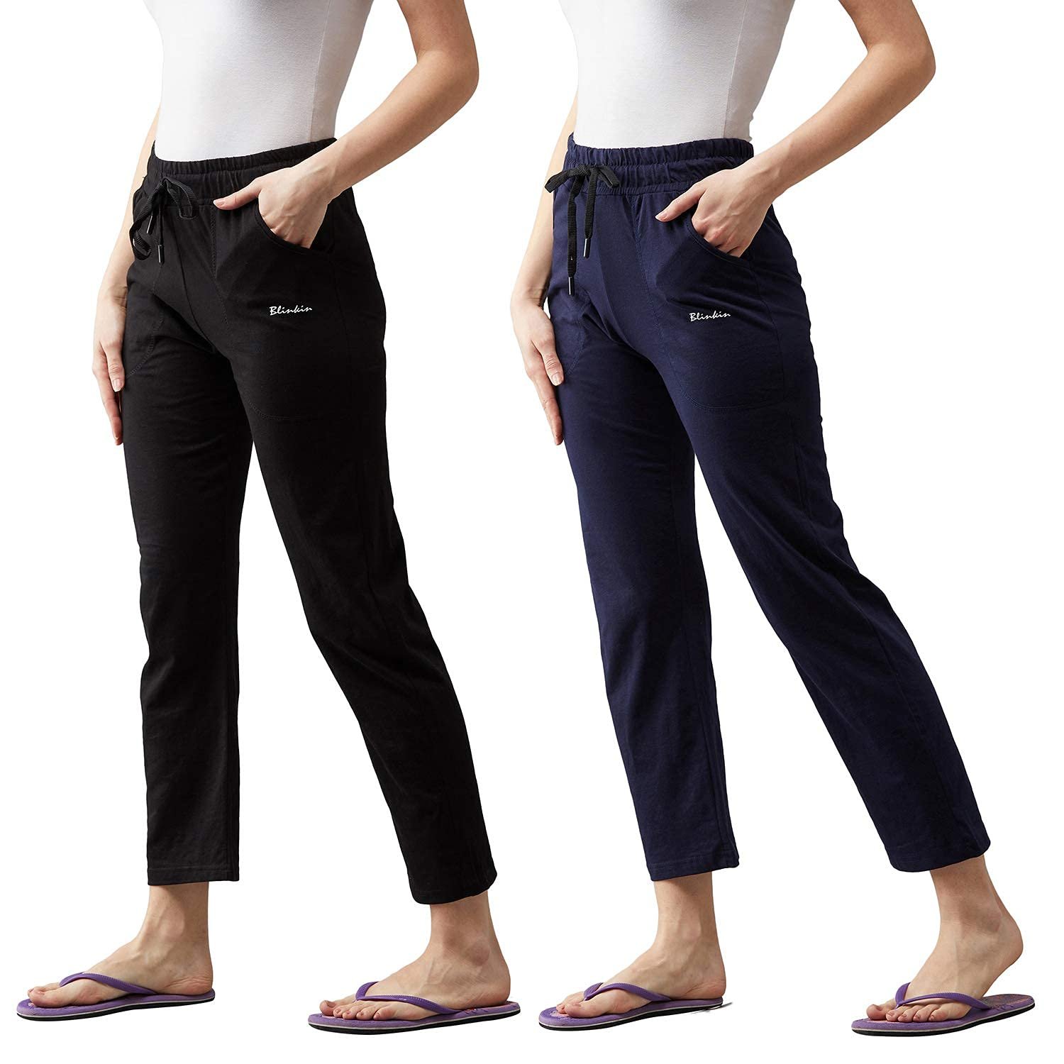 BLINKIN Women’s Cotton RelaxFit Pajama Combo (Pack of 2)