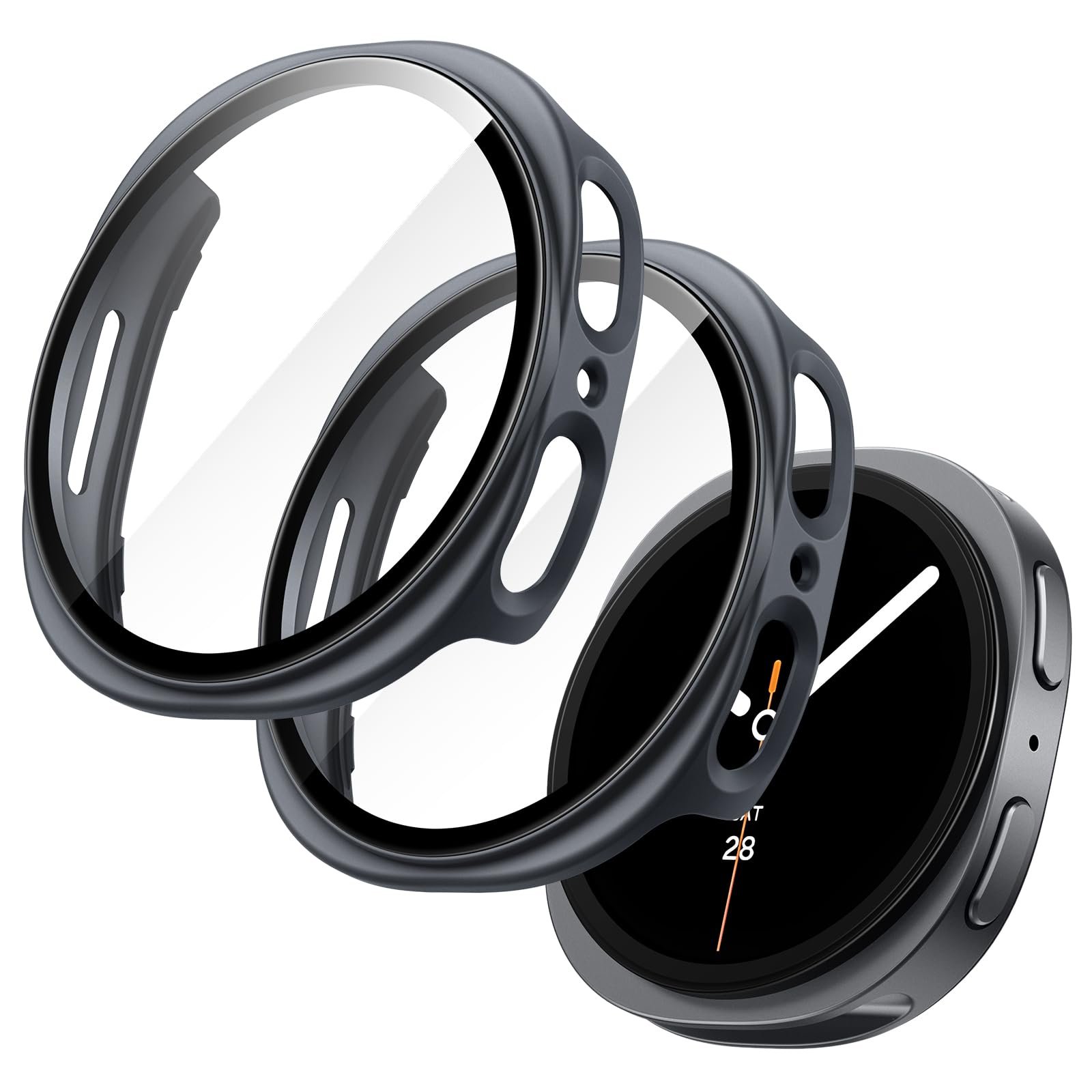 JETech Case with Screen Protector for Galaxy Watch 9/8 44mm, Graphite
