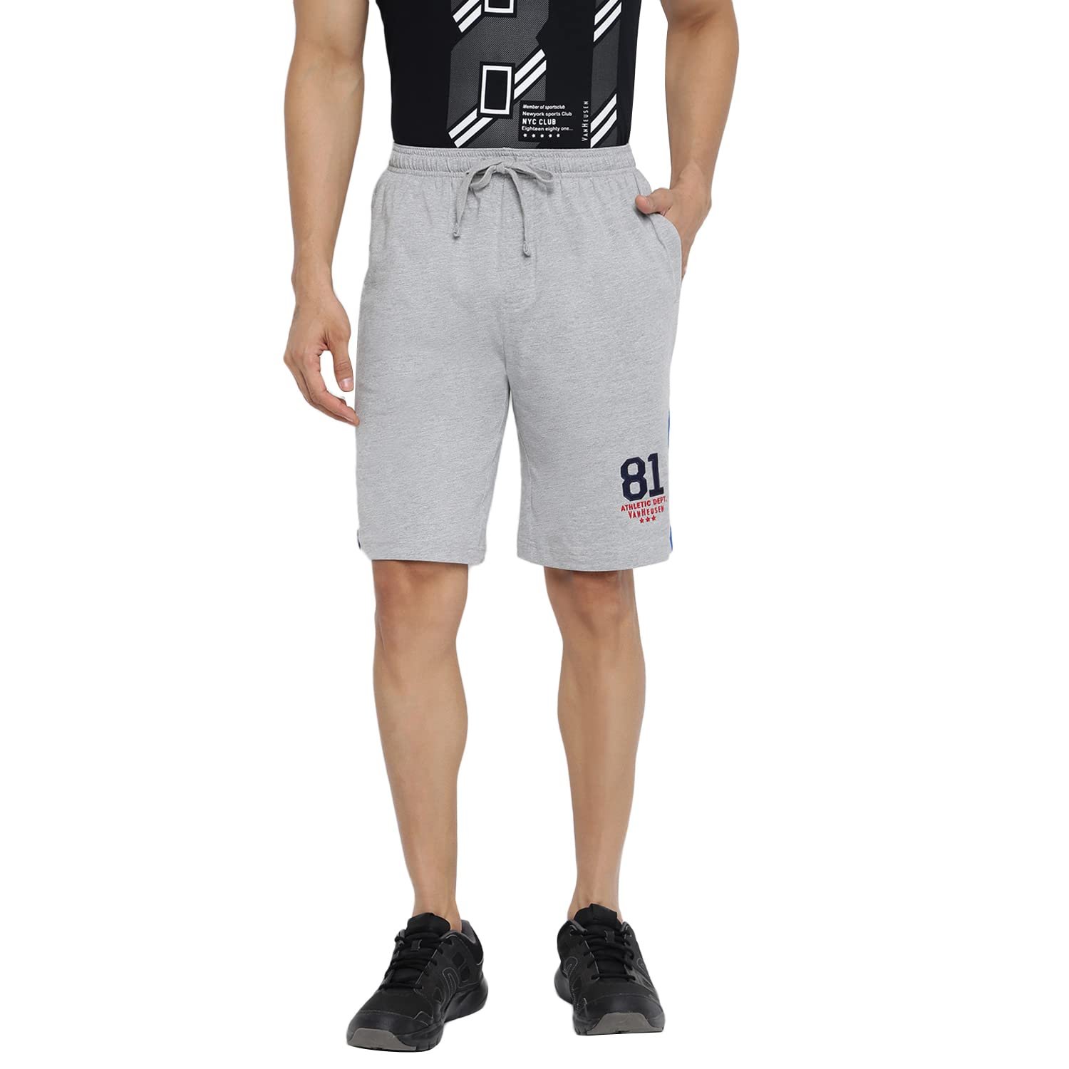 Van Heusen Men Athleisure Smart Tech Knit Shorts – Easy Stain Release, Anti Stat, Ultra Soft