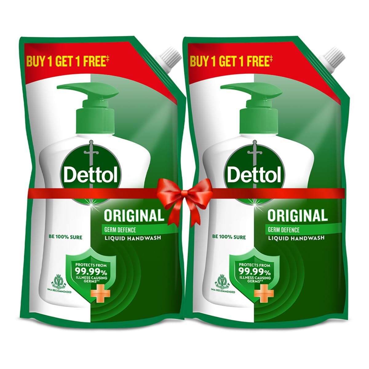 Dettol Liquid Handwash Refill – Original Hand Wash- 675ml, (Buy 1 Get 1 Free) | Germ Defence Formula | 10x Better Germ Protection