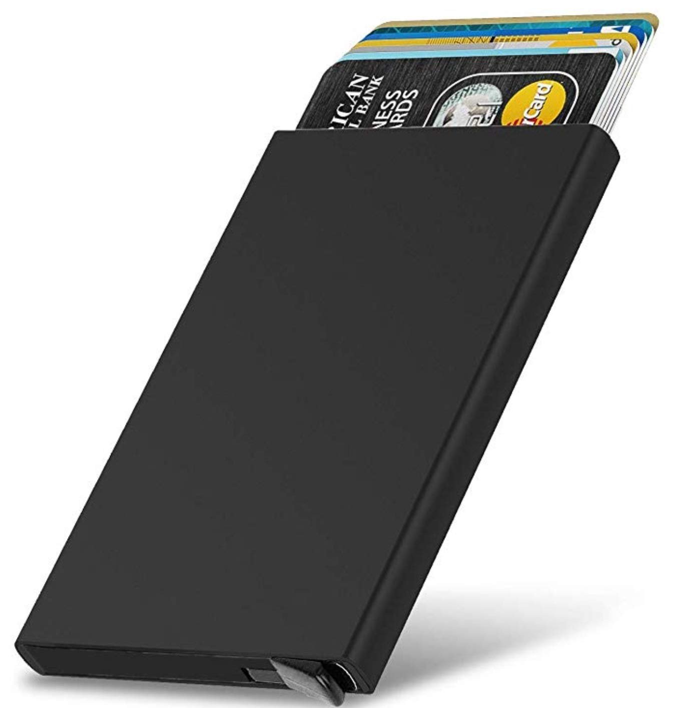 VOGARD Men’s Aluminium Metal RFID Protected Smart Pop Up Wallet | Holds Upto 6 Cards (06 Black)