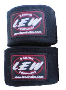 LEW Mexican Style Boxing 500CM Long with Elastic Hand & Wrist Support Spandex Multicolor Hand Wraps (Black)