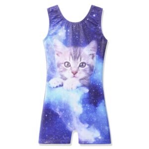 BAOHULU Leotard for Girls Gymnastics Toddler Sparkle Stripes Tank Biketards One Piece