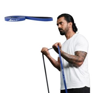 Boldfit Resistance Bands for Workout Dual Color Heavy Resistance Band for Stretching, Pull ups, Home Exercise Resistance Band for Gym Workout Stretch for Men and Women – Blue (5-10kg Resistance)