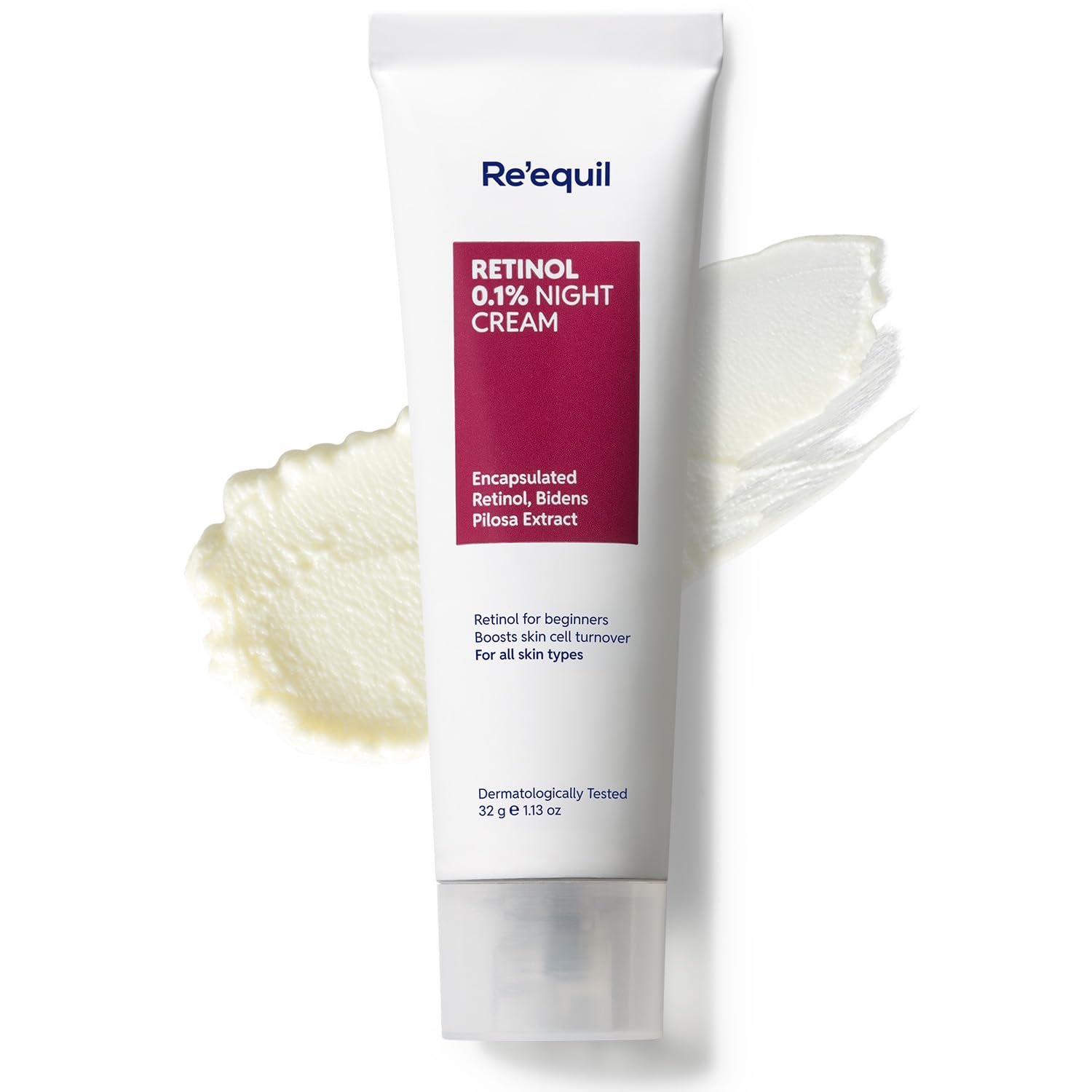 RE’ EQUIL 0.1% Retinol Night Cream | Repairs Wrinkles & Fine Lines | Improves Skin Firmness | Beginner Friendly | All Skin Types | Anti Aging Cream For Women & Men 32G