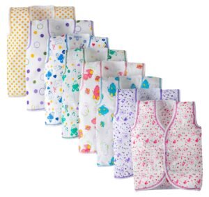 TS LAVI TAVI New Born Baby Clothes Set 0-3 Months – Newborn Baby Boys & Girls Clothes Sando Vest Front Open T-Shirt Casual Regular Fit and Sleepwear Multicolour Unisex Pack of of 8