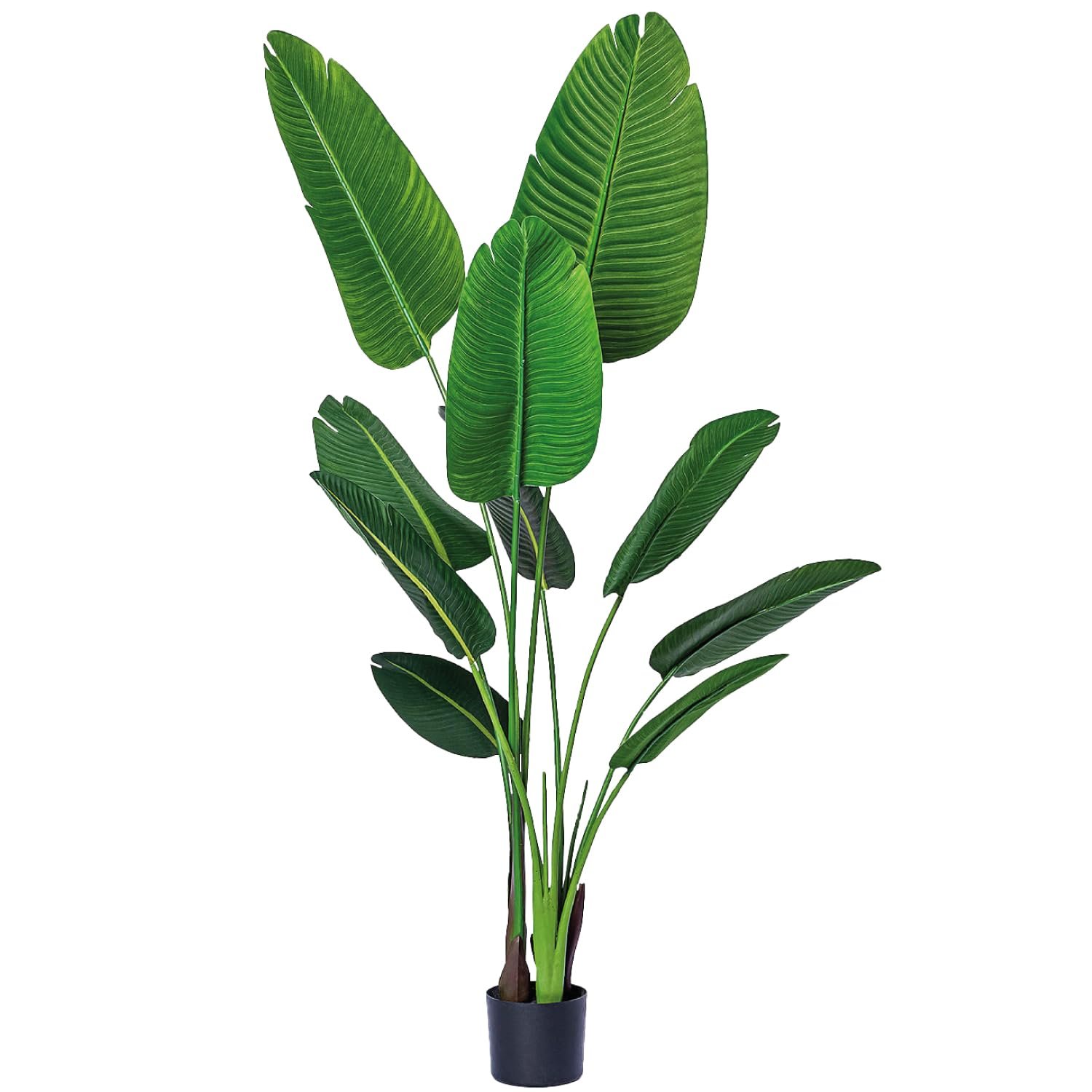 Bagari Store One 5 Foot Artificial Silk Bird of Paradise Palm Tree Potted Plant