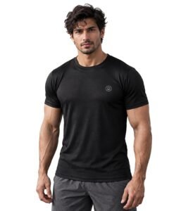 CHKOKKO Gym T Shirts for Men Workout Activewear Solid Quick Dry Sports Tshirt for man Breathable Lightweight Half Sleeve Regular Fit Round Neck Running Boys T Shirt