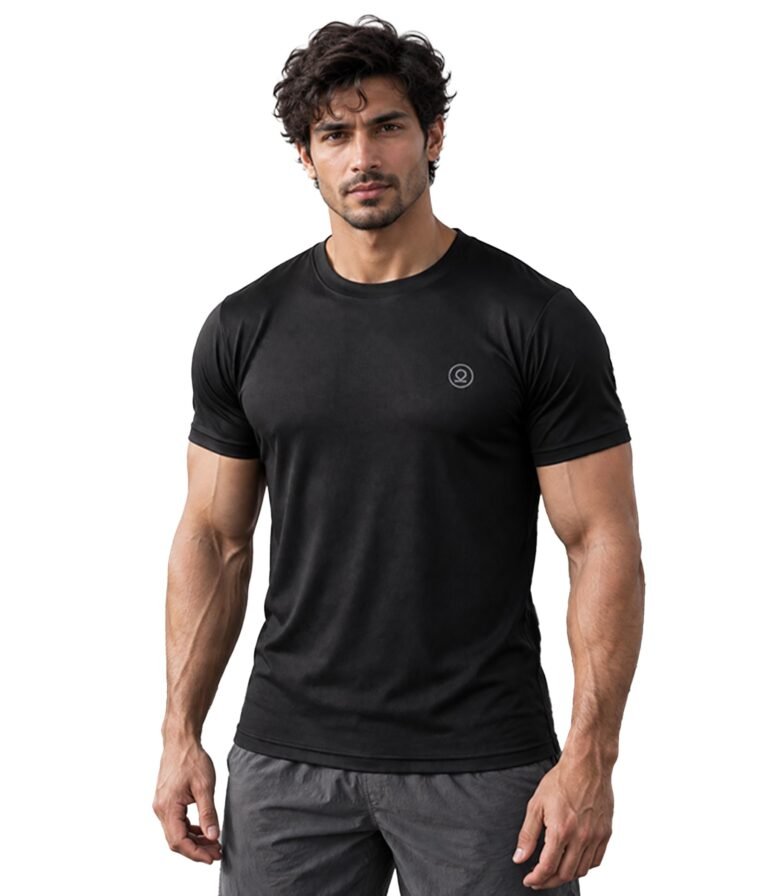 CHKOKKO Gym T Shirts for Men Workout Activewear Solid Quick Dry Sports Tshirt for man Breathable Lightweight Half Sleeve Regular Fit Round Neck Running Boys T Shirt