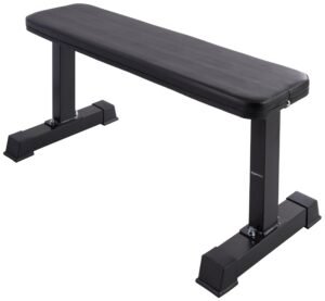 Amazon Basics Flat Weight Workout Exercise Bench, Black (Max User Weight: 350 Kg)