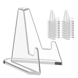 Reastar Card Display Stand, 20 Pcs Small Easel, Acrylic Card Holder, 2.2 in