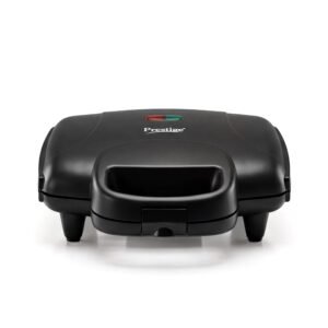 Prestige 800W Sandwich Maker (PSMFD 01)| Black | Heat Resistant Bakelite Body|Non-Stick Coating | Power Indicators | Oil Free Toasting