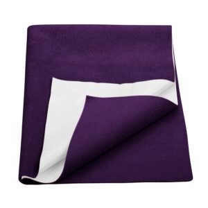 Trance Home Linen Microfibre Trance Water Proof Bed Dry Sheets for Kids | Baby Bed Protectors | Mattress Protectors for New Born Children | Bedsheet Cover Mats for Wet (100X70 Cm, Medium, Plum)