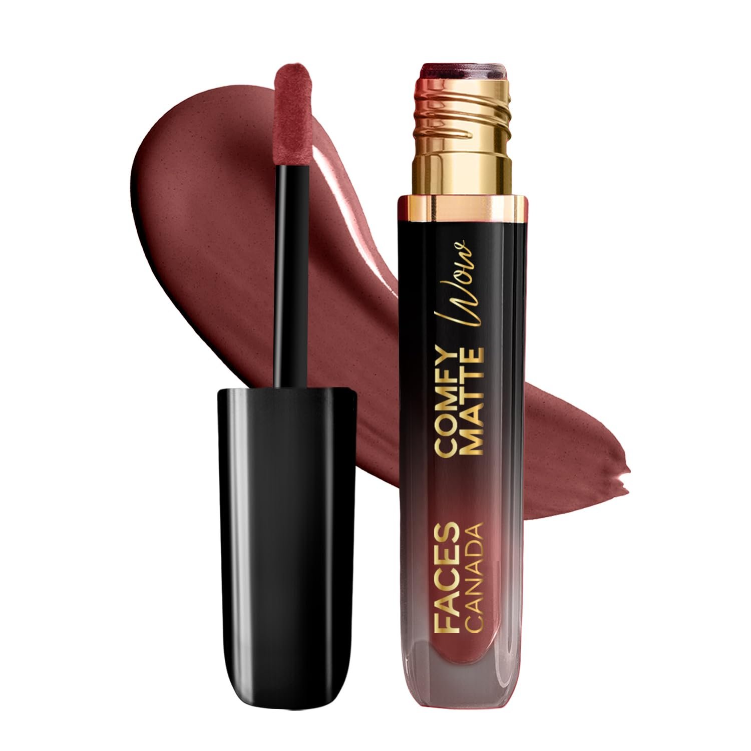 FACES CANADA Comfy Matte Wow Liquid Lipstick – Cocoa Crush 07 (Brown) 3.8ml | One Swipe Application | Highly Pigmented | Comfortable Wear | Glides Smoothly | Long Lasting | Transferproof, Smudgeproof & Waterproof