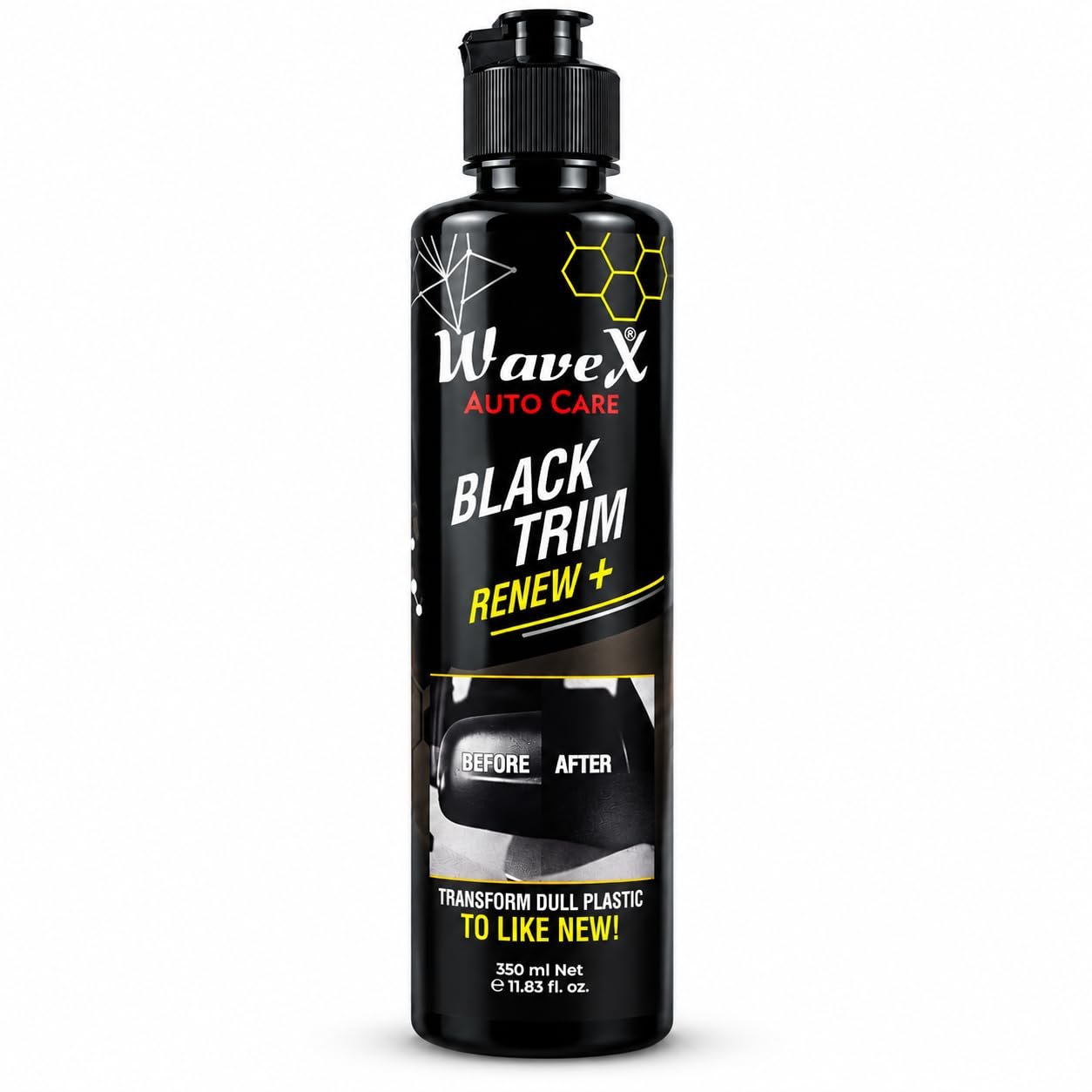 Wavex Black Trim Renew Plus | 350ml Plastic & Rubber Restorer | Revives Faded Exterior Trim & Bumpers | Long-Lasting UV Protection | Wash Resistant