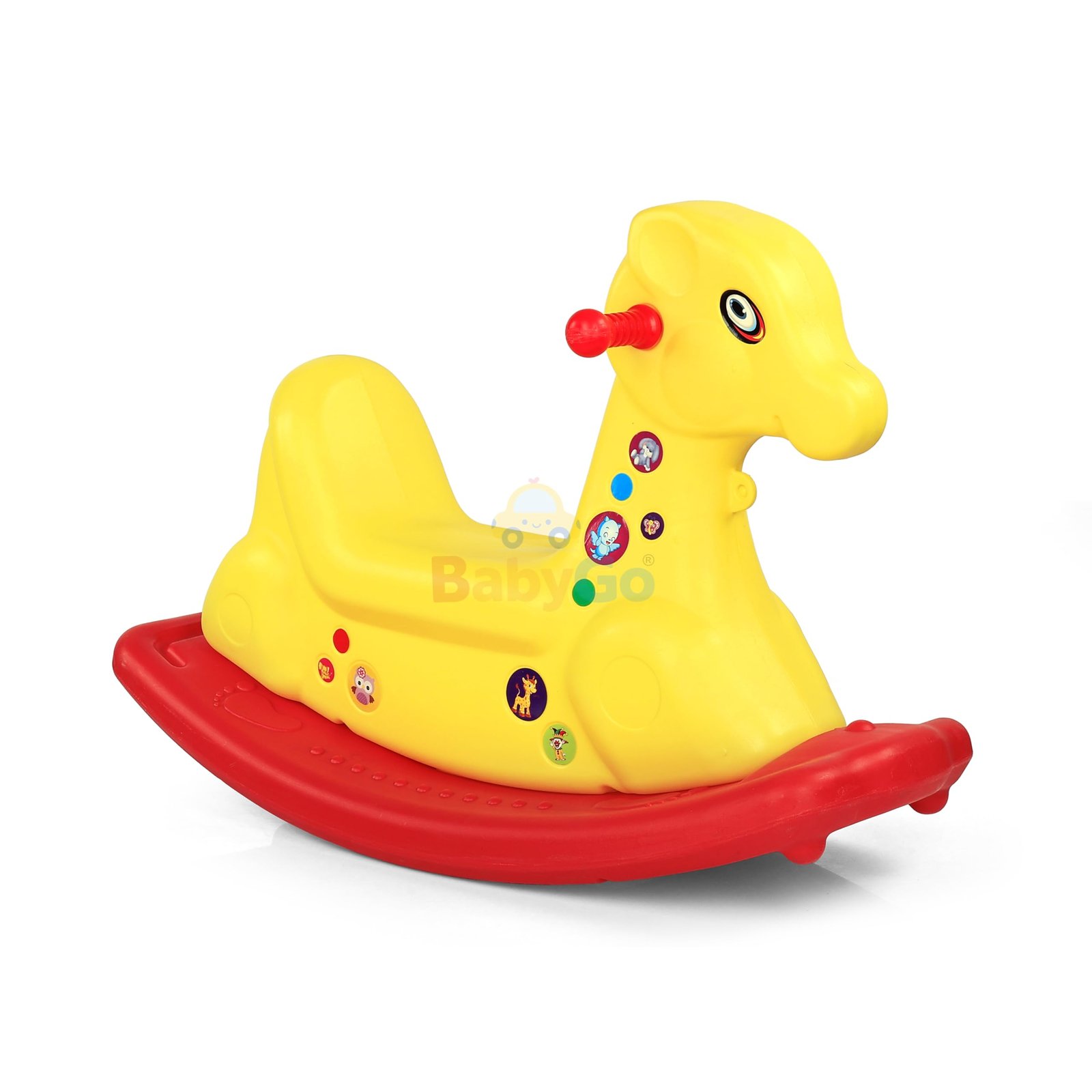 BabyGo Giraffe Rocking Horse Ride On for Kids 1–5 Years | Heavy Duty Plastic Rocker with Comfortable Seat & Grip Handles | Indoor Outdoor Toddler Rocking Toy | Balance & Motor Skill Development