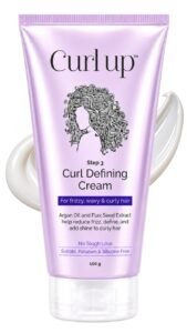 Curl Up Curl Defining Cream – All In One Leave In Conditioner Moisturizes, Enhances Natural Curl Definition & Provides Medium Hold to Dry Frizzy, Wavy & Curly Hair 150g